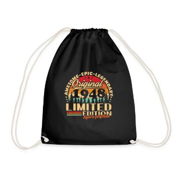 Original 1948 Vintage Birthday Gift - Drawstring Bag - black - Front