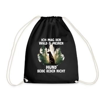 Hunde Sprüche Hundehalter Geschenk Gassi Geschenk - Turnbeutel - Schwarz - Vorne