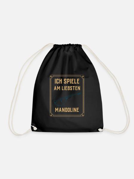 Ich spiele Mandoline - Turnbeutel - Schwarz