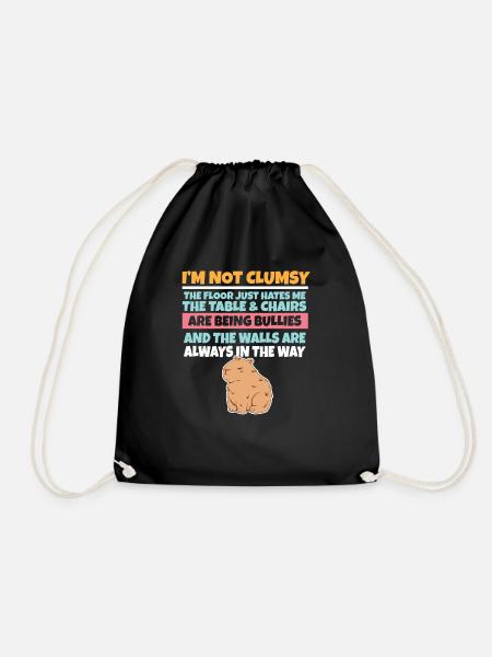 Je ne suis pas maladroit Le sol me déteste Capybara stupide - Sac de sport léger - noir
