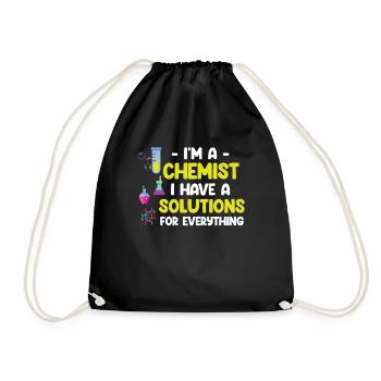 I'm a chemist, I have a solution for everything - Drawstring Bag - black - Front