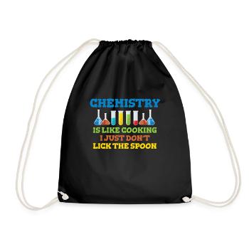 Chemistry is like cooking (just don't lick the spoon) - Drawstring Bag - black - Front