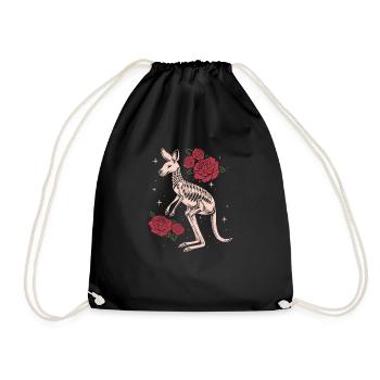 Kangaroo Flower Skeleton Flower Animal - Drawstring Bag - black - Front
