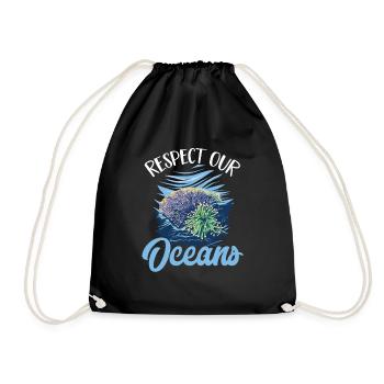 Marine Biology Ocean Marine Biologist - Drawstring Bag - black - Front