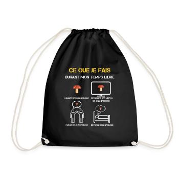 cadeaux temps libre champignons - Sac de sport léger - noir - Devant