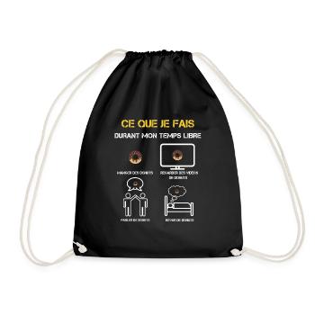 Freizeit Donuts Geschenke - Turnbeutel - Schwarz - Vorne