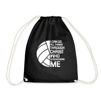 I Can Do All Things Through Christ Volleyball - Turnbeutel - Schwarz - Vorne