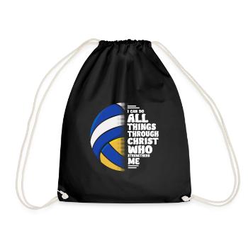 I Can Do All Things Through Christ Volleyball - Turnbeutel - Schwarz - Vorne