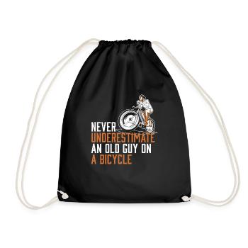 Never Underestimate An Old Guy on a Bicycle - Turnbeutel - Schwarz - Vorne