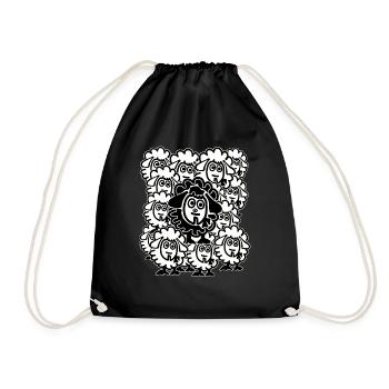 Lots of sheep - Drawstring Bag - black - Front