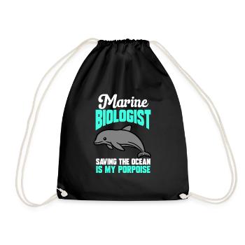 Marine Biology Ocean Marine Biologist - Drawstring Bag - black - Front