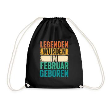 Legends were born in February - Drawstring Bag - black - Front