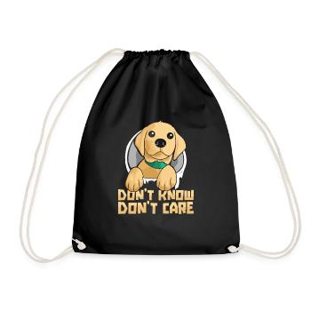 Labrador Funny Don't Know Dont Care - Drawstring Bag - black - Front