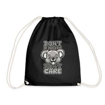 Koala Bear Funny Don't Know Dont Care - Drawstring Bag - black - Front
