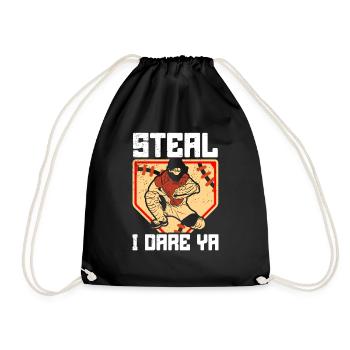 Catcher Softball Lover Bat Ball - Drawstring Bag - black - Front