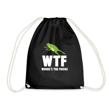WTF Où sont les grenouilles ? Drôle - Sac de sport léger - noir - Devant