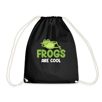 Frogs are cool frog lovers, - Drawstring Bag - black - Front