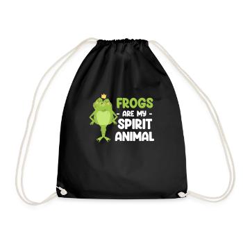 Les grenouilles sont mon animal de pouvoir Cottagecore Axolotl - Sac de sport léger - noir - Devant