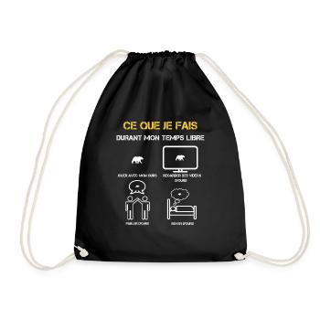 Gifts Free Time Bear - Drawstring Bag - black - Front