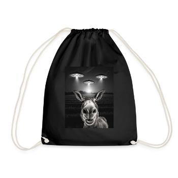 Funny ass selfie in front of UFOs Asses UFO - Drawstring Bag - black - Front