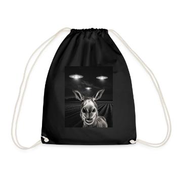 Funny ass selfie in front of UFOs Asses UFO - Drawstring Bag - black - Front