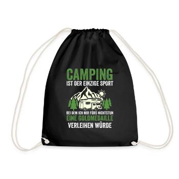 Camper Caravan Motorhome Camping Camping - Drawstring Bag - black - Front