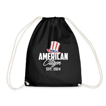 American Citizen Est 2024 US Flag Naturalized - Turnbeutel - Schwarz - Vorne
