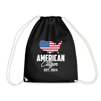 American Citizen Est 2024 US Flag Naturalized - Turnbeutel - Schwarz - Vorne