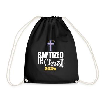 Baptisé En Christ 2024 Religieux Chrétien - Sac de sport léger - noir - Devant