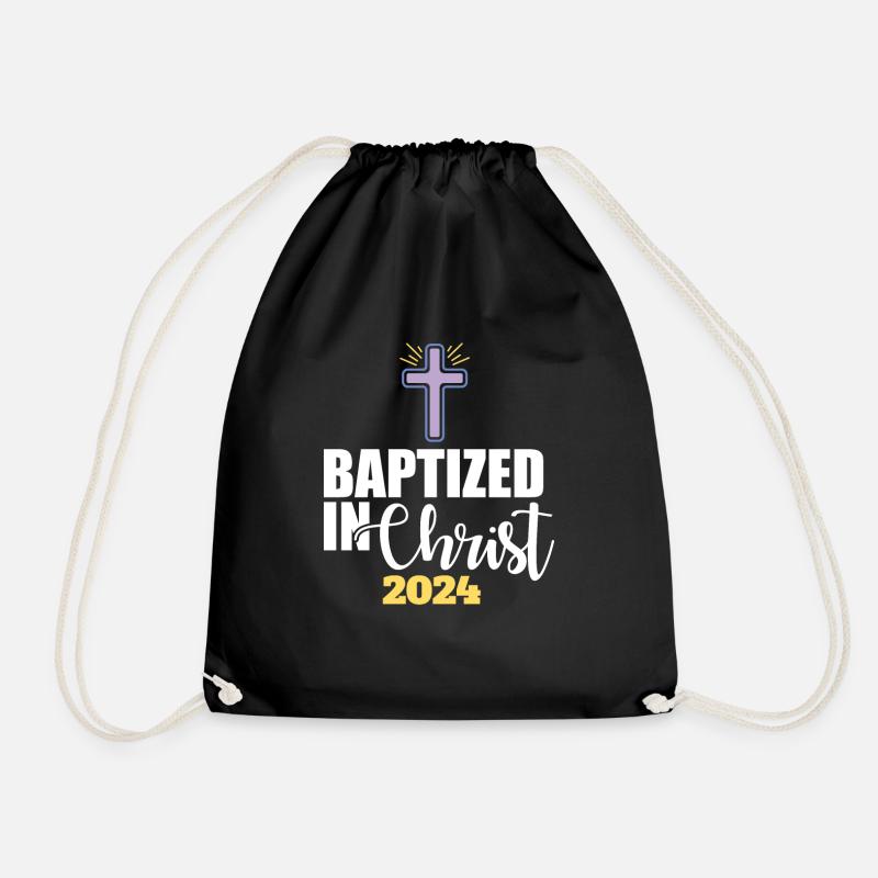 Baptized In Christ 2024 Religious Christian - Turnbeutel - Schwarz
