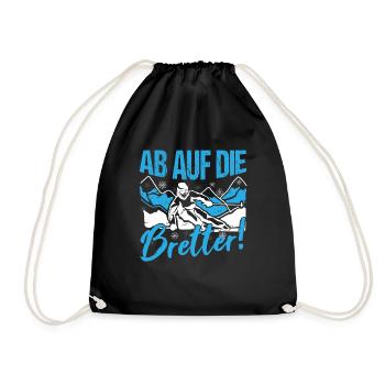 Skifahren Skiurlaub Ab auf die Bretter Ski - Turnbeutel - Schwarz - Vorne
