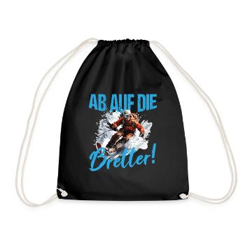 Skifahren Skiurlaub Ab auf die Bretter Ski - Turnbeutel - Schwarz - Vorne