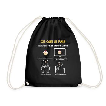 cadeaux temps libre pâtisserie - Sac de sport léger - noir - Devant