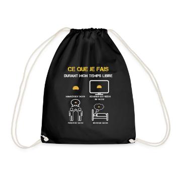 Free Time Taco Gifts - Drawstring Bag - black - Front