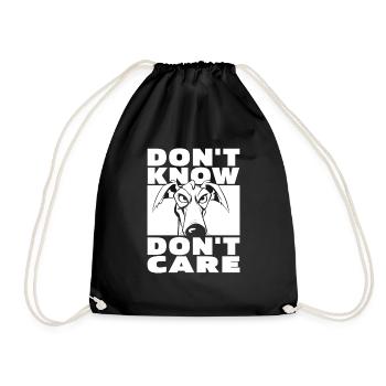 Greyhound Greyhound Funny Dont Know Don't Care - Drawstring Bag - black - Front
