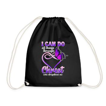 Je peux tout faire par Christ Butterfly - Sac de sport léger - noir - Devant
