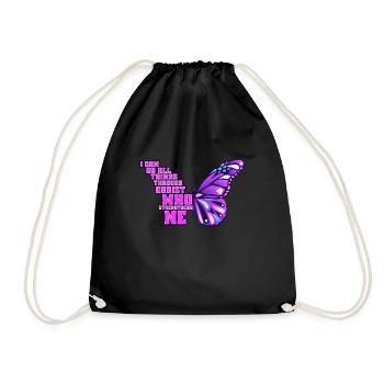 I Can Do All Things Through Christ Butterfly - Drawstring Bag - black - Front