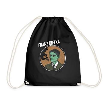 Franz Kiffka Cannabis Marijuana Smoking Pot Funny - Drawstring Bag - black - Front