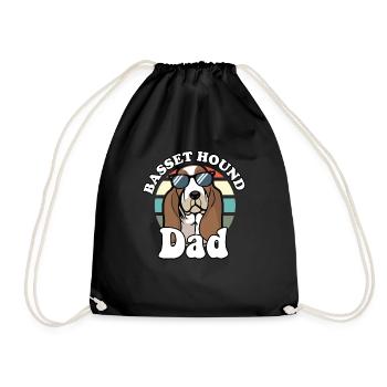 Basset Hound Dad Dog Lover Funny Bassethound Dog - Turnbeutel - Schwarz - Vorne