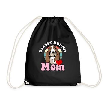 Basset Hound Mom Dog Lover Funny Bassethound Dog - Turnbeutel - Schwarz - Vorne