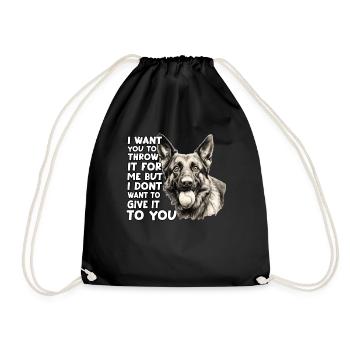 Deutscher Schäferhund T Hundebesitzer Outfit - Turnbeutel - Schwarz - Vorne