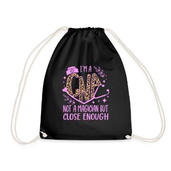 CNA Nursing Quotes Funny Nurse Lovers Cute CNA - Drawstring Bag - black - Front
