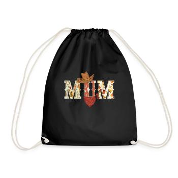 Maman Cowboy anniversaire Western famille assortie - Sac de sport léger - noir - Devant