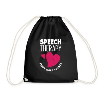 Speech therapist, speech therapist, speech therapist - Drawstring Bag - black - Front