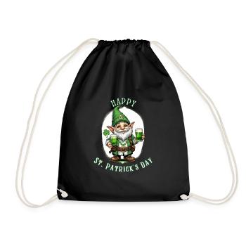 St. Patrick's Day Leprechaun I Green Beer I - Turnbeutel - Schwarz - Vorne