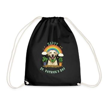 Clover St. Patrick's Day Labrador - Turnbeutel - Schwarz - Vorne