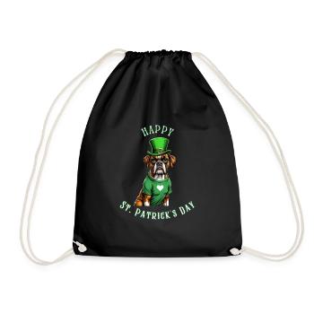 Boxer Dog St. Patrick's Day I Irish Green Hat St - Turnbeutel - Schwarz - Vorne