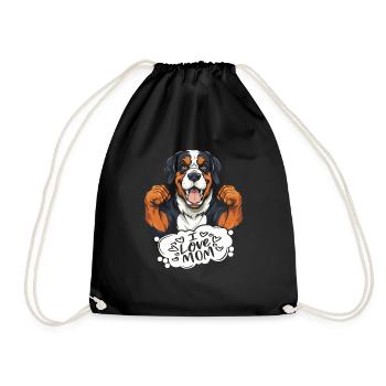 Bouvier bernois J’aime maman - Sac de sport léger - noir - Devant
