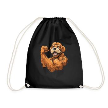Golden Doodle I Love Mom - Turnbeutel - Schwarz - Vorne