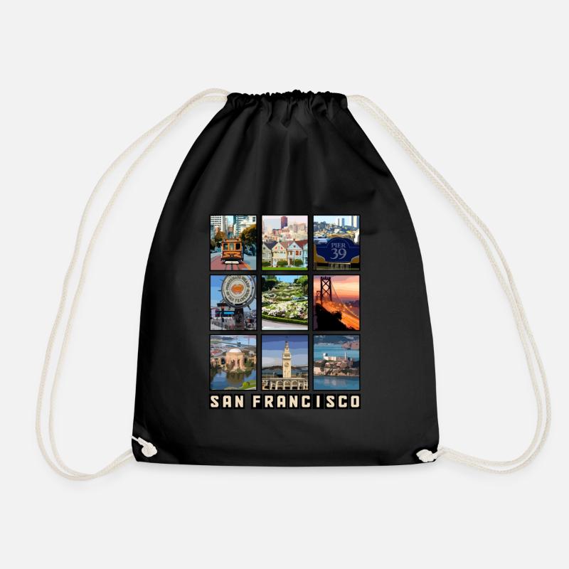 San Francisco Kalifornien Souvenir - Turnbeutel - Schwarz